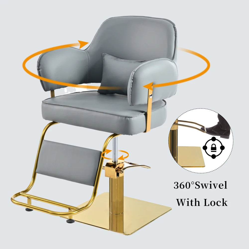 Elegant Barber Chair Salon Chair for Hair Stylis Heavy Duty Hydraulic Pump Adjustable Barber Chair Beauty Salon Spa Equipment