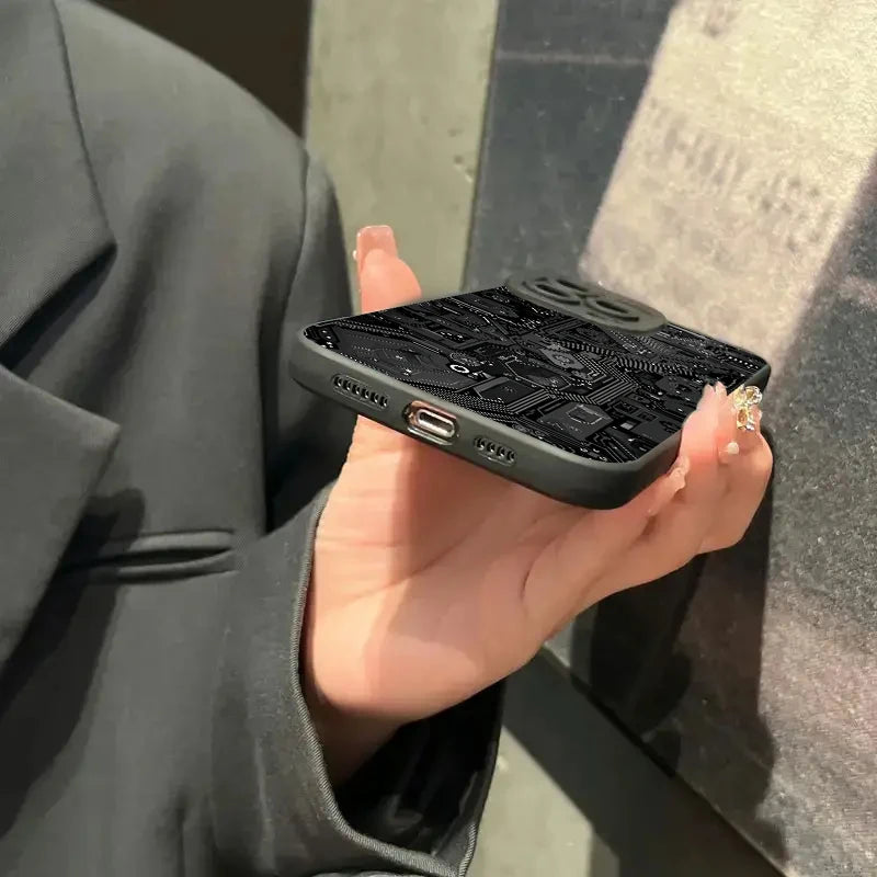 Creative Circuit Board Pattern Phone Case For Samsung Galaxy S25 S24 S23 S22 Ultra Plus FE A16 A06 A26 A54 A33 A34 Soft Cover