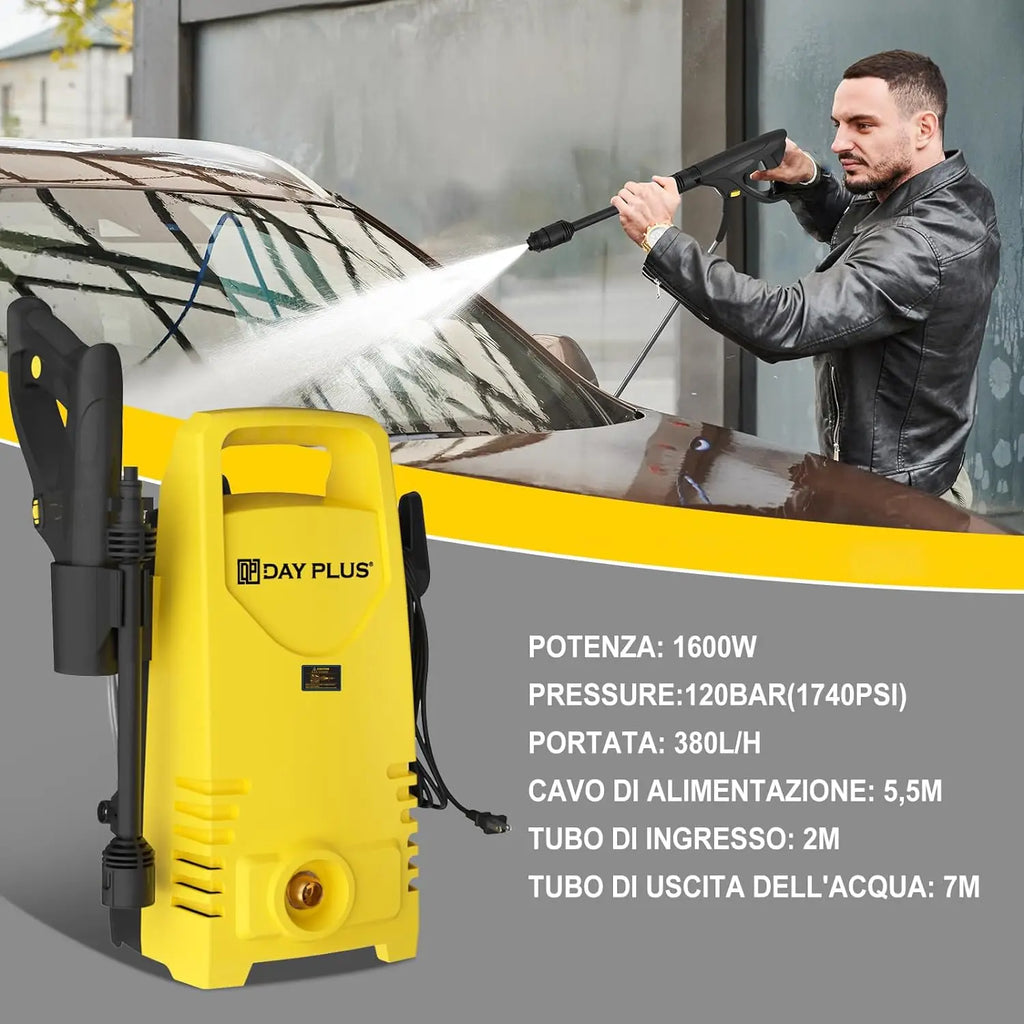 Home& Garden High Pressure Washer,3-IN-1 Power Jet Nozzle,High Power Portable Electric Jet Washer for Patio Car Driveway &Garden